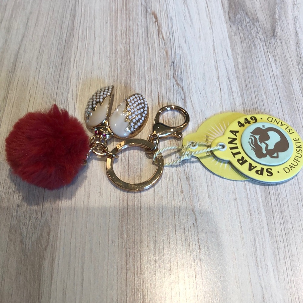 Spartina 449 Ladybug Puff Pink Keychain